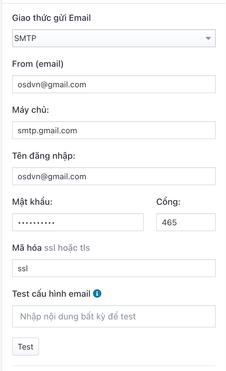 Cấu hình email với giao thức SMPT